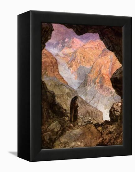 Elijah in the desert of Horeb - Bible-William Brassey Hole-Framed Premier Image Canvas