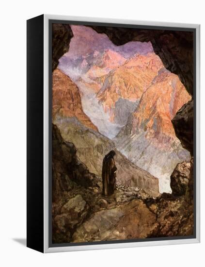 Elijah in the desert of Horeb - Bible-William Brassey Hole-Framed Premier Image Canvas