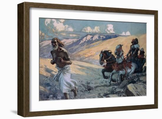 Elijah Runs Before the Chariot of Ahab-James Tissot-Framed Giclee Print