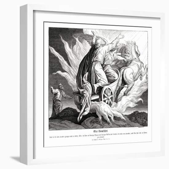 Elijah's ascension, 2 Kings-Julius Schnorr von Carolsfeld-Framed Giclee Print