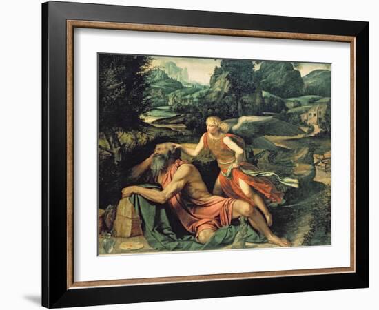 Elijah Visited by an Angel, c.1534-Alessandro Bonvicino Moretto-Framed Giclee Print