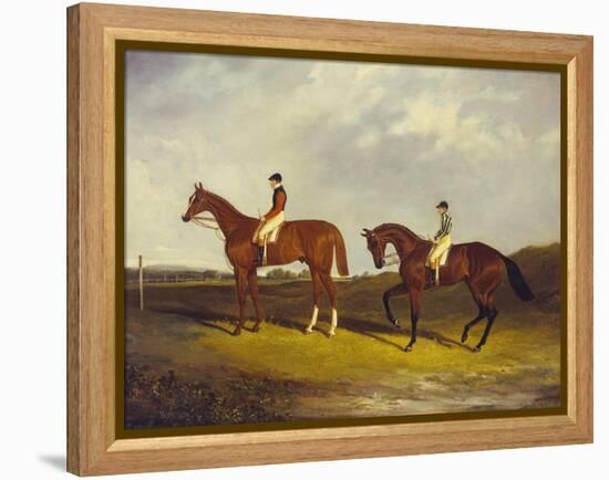 Elis' with J. Day Up: Winner of the St. Ledger, 1836 and 'Bay Middleton' with J. Robinson Up: the…-David Dalby of York-Framed Premier Image Canvas