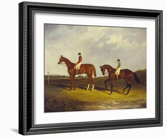 Elis' with J. Day Up: Winner of the St. Ledger, 1836 and 'Bay Middleton' with J. Robinson Up: the…-David Dalby of York-Framed Giclee Print