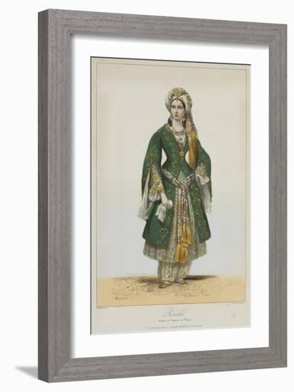 Élisa Rachel as Roxane in Bajazet by Racine, 1838-Achille Devéria-Framed Giclee Print