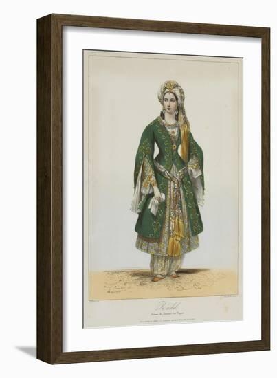 Élisa Rachel as Roxane in Bajazet by Racine, 1838-Achille Devéria-Framed Giclee Print