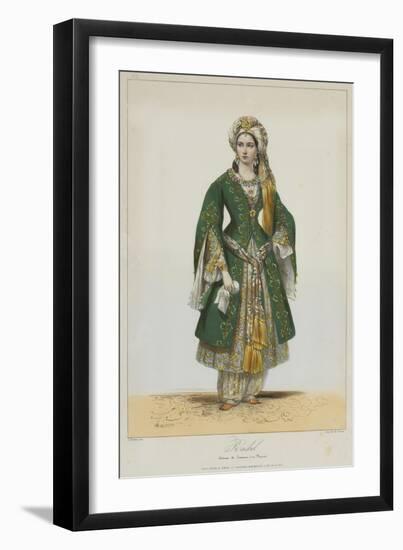 Élisa Rachel as Roxane in Bajazet by Racine, 1838-Achille Devéria-Framed Giclee Print