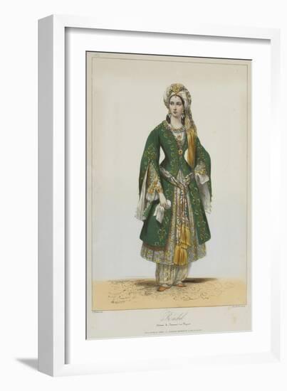 Élisa Rachel as Roxane in Bajazet by Racine, 1838-Achille Devéria-Framed Giclee Print