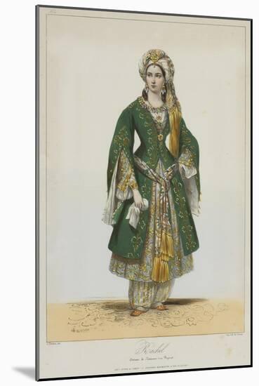 Élisa Rachel as Roxane in Bajazet by Racine, 1838-Achille Devéria-Mounted Giclee Print