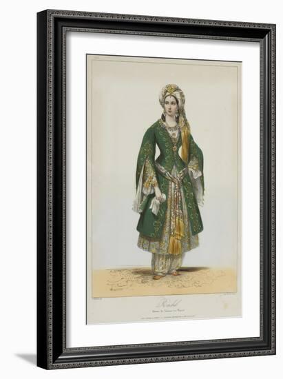 Élisa Rachel as Roxane in Bajazet by Racine, 1838-Achille Devéria-Framed Giclee Print