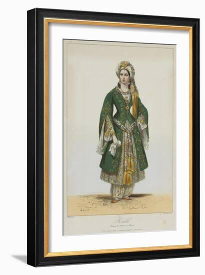 Élisa Rachel as Roxane in Bajazet by Racine, 1838-Achille Devéria-Framed Giclee Print