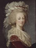 Reine Marie-Antoinette assise, en manteau bleu et robe blanche, tenant un livre à la main-Elisabeth Louise Vigée-LeBrun-Giclee Print