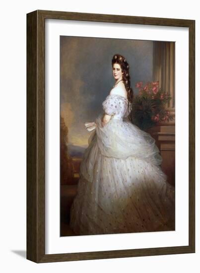 Elisabeth (Sissi), Empress of Austria in 1865 (Oil on Canvas)-Franz Xaver Winterhalter-Framed Giclee Print
