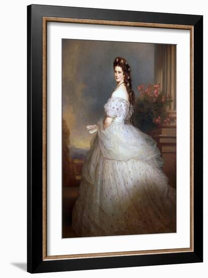 Elisabeth (Sissi), Empress of Austria in 1865 (Oil on Canvas)-Franz Xaver Winterhalter-Framed Giclee Print