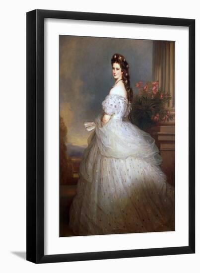 Elisabeth (Sissi), Empress of Austria in 1865 (Oil on Canvas)-Franz Xaver Winterhalter-Framed Giclee Print