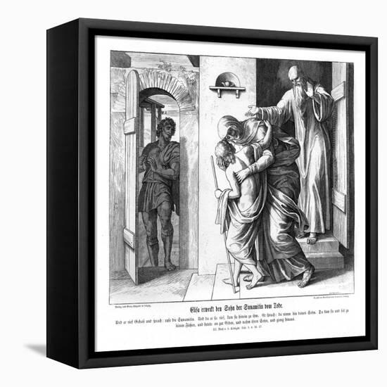 Elishah resurrects the Shunammite's son, 2 Kings-Julius Schnorr von Carolsfeld-Framed Premier Image Canvas