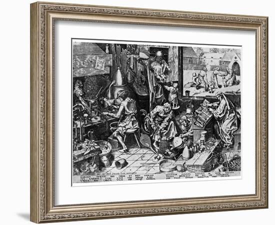 Elixir of Life: 'The Alchemist, 1558-Pieter Bruegel the Elder-Framed Giclee Print