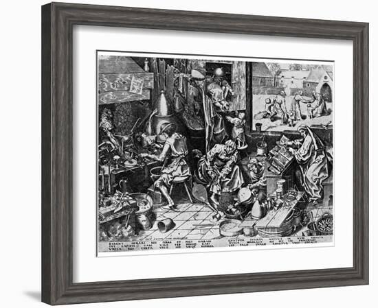 Elixir of Life: 'The Alchemist, 1558-Pieter Bruegel the Elder-Framed Giclee Print