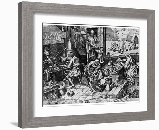 Elixir of Life: 'The Alchemist, 1558-Pieter Bruegel the Elder-Framed Giclee Print