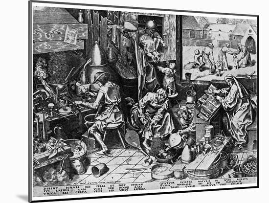 Elixir of Life: 'The Alchemist, 1558-Pieter Bruegel the Elder-Mounted Giclee Print