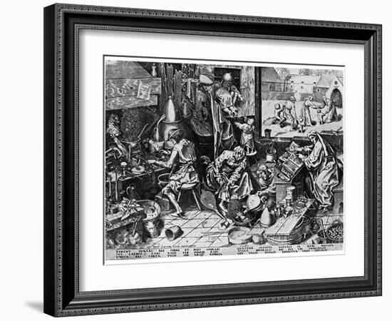 Elixir of Life: 'The Alchemist, 1558-Pieter Bruegel the Elder-Framed Giclee Print