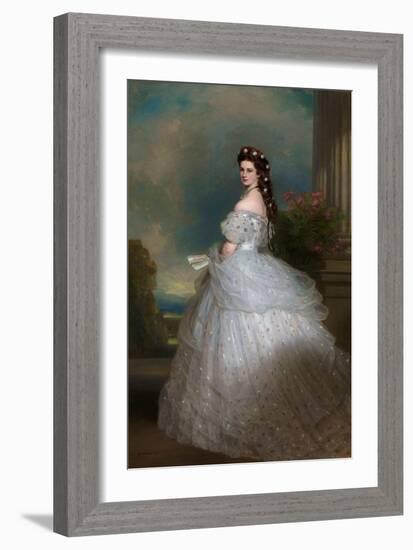 Elizabeth (1837-98), Empress of Austria, 1865-Franz Xaver Winterhalter-Framed Giclee Print