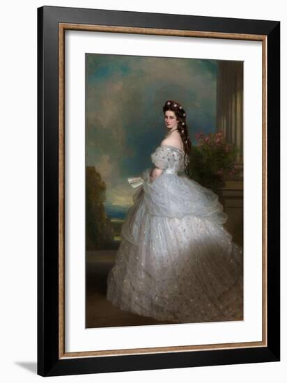 Elizabeth (1837-98), Empress of Austria, 1865-Franz Xaver Winterhalter-Framed Giclee Print