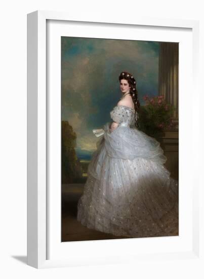 Elizabeth (1837-98), Empress of Austria, 1865-Franz Xaver Winterhalter-Framed Giclee Print