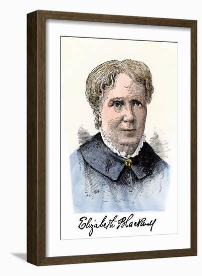 Elizabeth Blackwell, First Women Physician in Modern Times, with Her Autograph-null-Framed Giclee Print