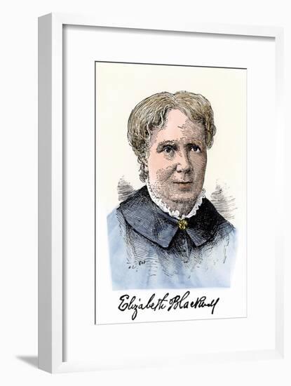 Elizabeth Blackwell, First Women Physician in Modern Times, with Her Autograph-null-Framed Giclee Print