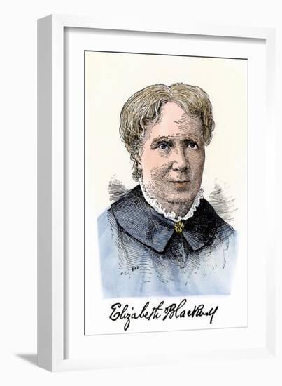 Elizabeth Blackwell, First Women Physician in Modern Times, with Her Autograph-null-Framed Giclee Print