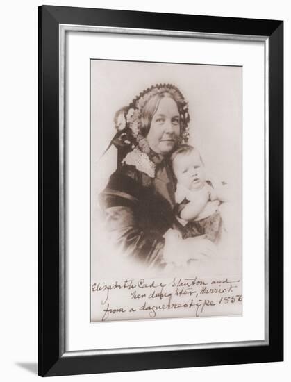 Elizabeth Cady Stanton Holding Harriot, One of Her Seven Children in 1856-null-Framed Photo