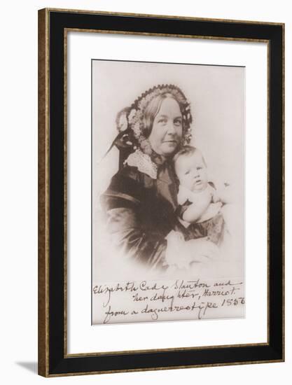 Elizabeth Cady Stanton Holding Harriot, One of Her Seven Children in 1856-null-Framed Photo