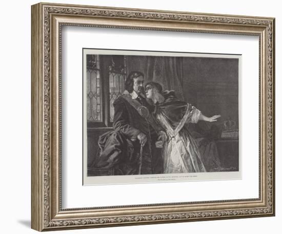 Elizabeth Claypole Warning Her Father, Oliver Cromwell, Not to Accept the Crown-Julius Friedrich Anton Schrader-Framed Giclee Print