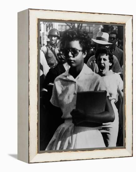 Elizabeth Eckford Is Harassed as She Enters Little Rock Central High, Sept 6, 1957-null-Framed Stretched Canvas