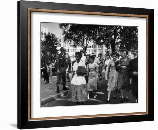 Elizabeth Eckford with Snarling Parents After turning Away From Entering Central High School-Francis Miller-Framed Photographic Print