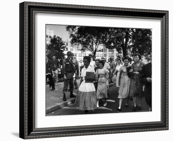 Elizabeth Eckford with Snarling Parents After turning Away From Entering Central High School-Francis Miller-Framed Photographic Print