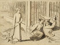 Lady Affixing Pennant to a Knight's Spear-Elizabeth Eleanor Siddal-Framed Giclee Print
