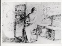 Idea for 'La Belle Dame Sans Merci' (Pencil on Paper) (See also 200312)-Elizabeth Eleanor Siddal-Giclee Print