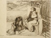 Lady Affixing Pennant to a Knight's Spear-Elizabeth Eleanor Siddal-Giclee Print