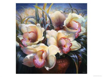 'Chinese Peonies Trio' Premium Giclee Print - Elizabeth Horning | Art.com