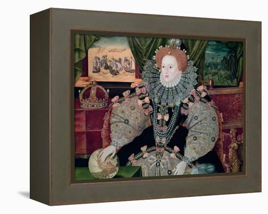 Elizabeth I, Armada Portrait, circa 1588-George Gower-Framed Premier Image Canvas