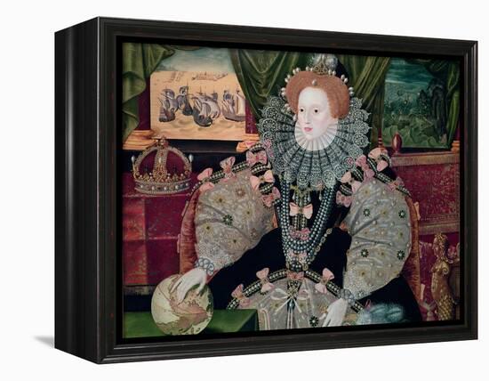 Elizabeth I, Armada Portrait, circa 1588-George Gower-Framed Premier Image Canvas