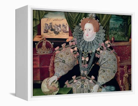 Elizabeth I, Armada Portrait, circa 1588-George Gower-Framed Premier Image Canvas