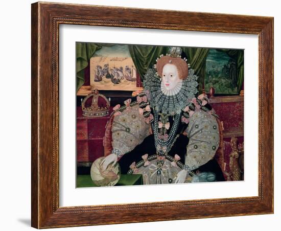 Elizabeth I, Armada Portrait, circa 1588-George Gower-Framed Giclee Print