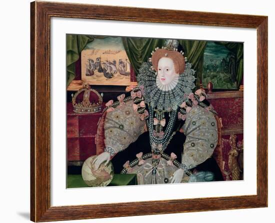 Elizabeth I, Armada Portrait, circa 1588-George Gower-Framed Giclee Print