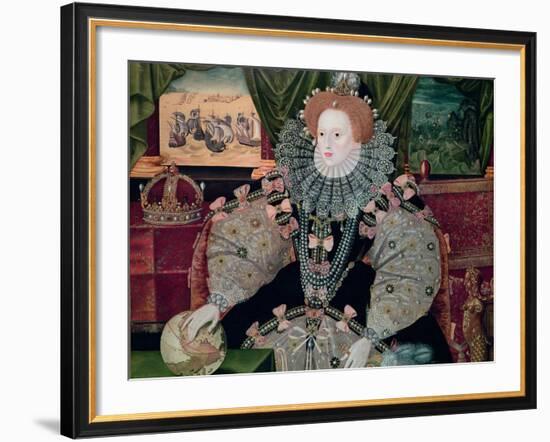 Elizabeth I, Armada Portrait, circa 1588-George Gower-Framed Giclee Print