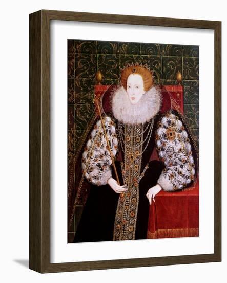Elizabeth I, C.1590 (Oil on Panel)-English School-Framed Giclee Print
