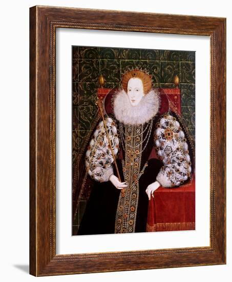 Elizabeth I, C.1590 (Oil on Panel)-English School-Framed Giclee Print