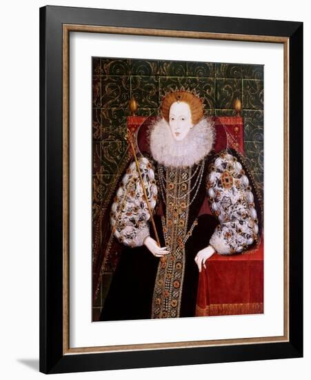 Elizabeth I, C.1590 (Oil on Panel)-English School-Framed Giclee Print