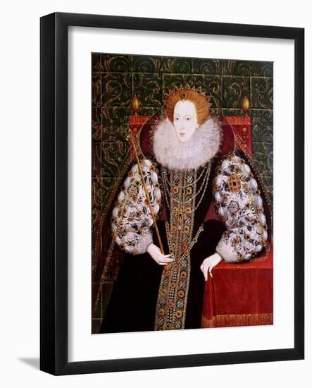 Elizabeth I, C.1590 (Oil on Panel)-English School-Framed Giclee Print